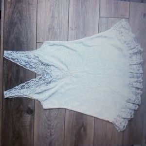 SEXY LACE LARGE VINTAGE Y2K VAL MODE WHITE FLORAL SATINY CHEMISE BABYDOLL NWOT
